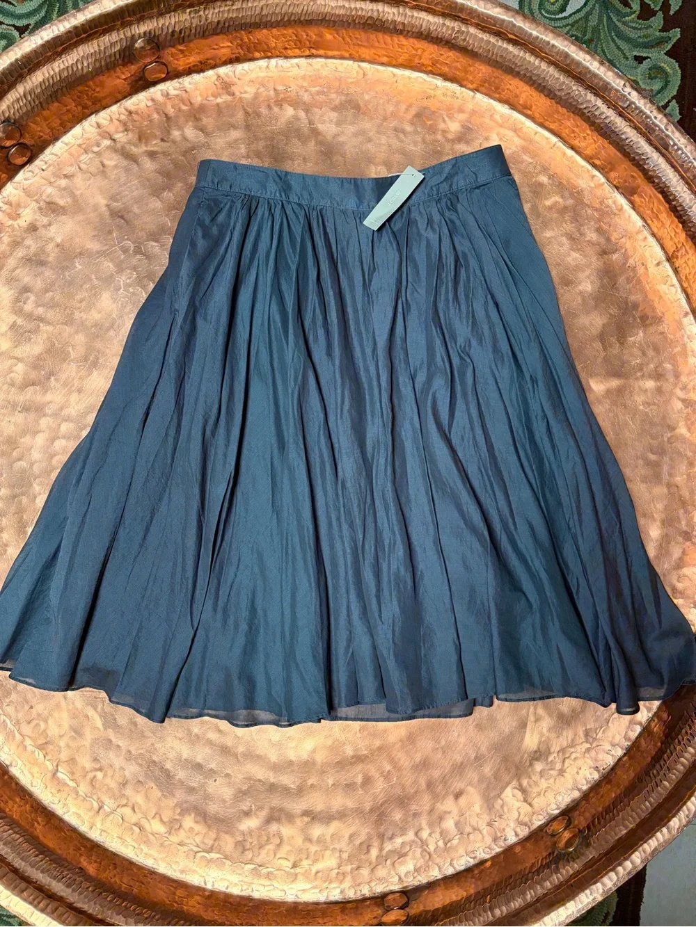 J. Crew Grey Pleated Circle Skirt